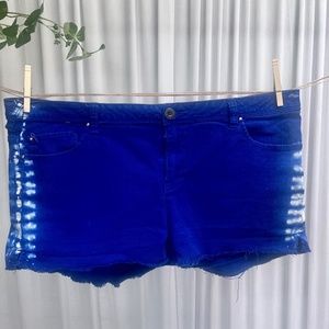 Route 66 Women's Shorts Blue Tie Dye Plus Size 18